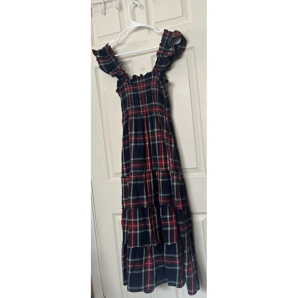 Hill House Home Ellie Nap Dress Tartan Plaid Smocked Navy Women's XS Coastal - Picture 7 of 12